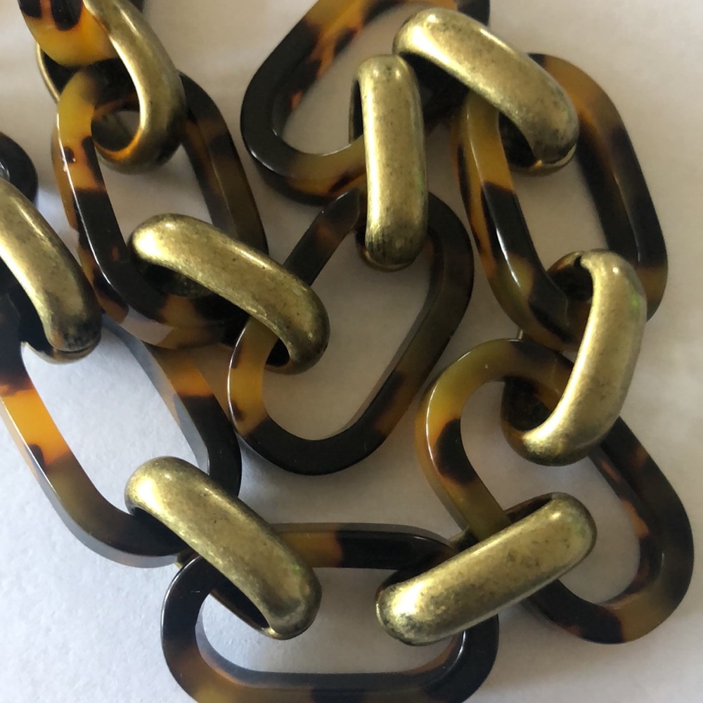 Tortoise and burnished gold necklace